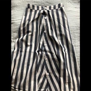 Never worn Shein blue & white striped midi skirt